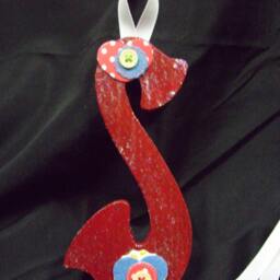 Handmade Red Glitter Painted Letter S Barrette Bow Hair Accessories Holder Storage Organizer Girls Teen Room Decor Decoration Wall Hanging - thumbnail 2