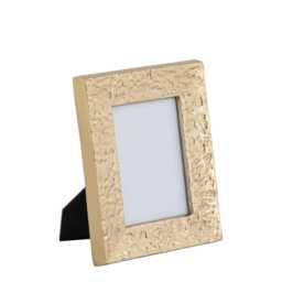 "Gold Textured Aluminium Medium Photo Frame - Tabletop Picture With Glass Front - 4""??6" - thumbnail 2