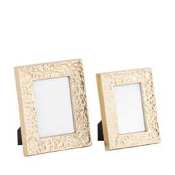 "Gold Textured Aluminium Medium Photo Frame - Tabletop Picture With Glass Front - 4""??6" - thumbnail 4