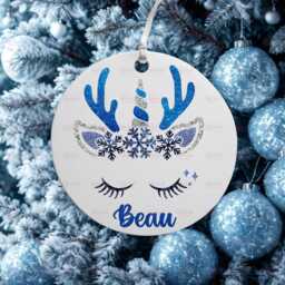 Personalised Kids Christmas Decoration - Granddaughter Gift Custom Bauble For Girls Stocking Filler Eve Box