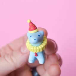 Cute Clown Ferret Desk Buddy Animal Decoration Tiny Decor Curio Shelf Small Gift Lover Collectible Figurine Weird - thumbnail 2