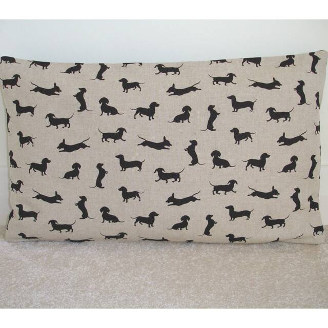 Dachshund Pillow Cover Black Oblong Dog Cushion Case Sham Dachsunds Puppy Dogs Wiener Dachshunds 12x16 12x20 16x24 20x26 Standard Bolster - image 1