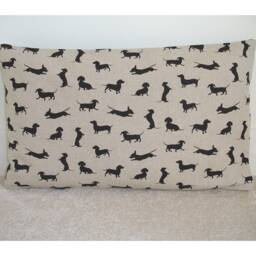 Dachshund Pillow Cover Black Oblong Dog Cushion Case Sham Dachsunds Puppy Dogs Wiener Dachshunds 12x16 12x20 16x24 20x26 Standard Bolster
