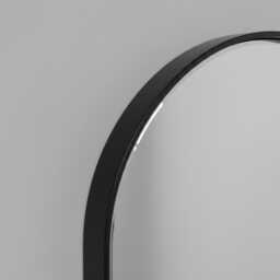 Tall Oval Full Length Mirror Black Metal Frame - Slim Wall Hallway Bedroom H181cm W50cm -Hang Portrait Or Landscape - thumbnail 2