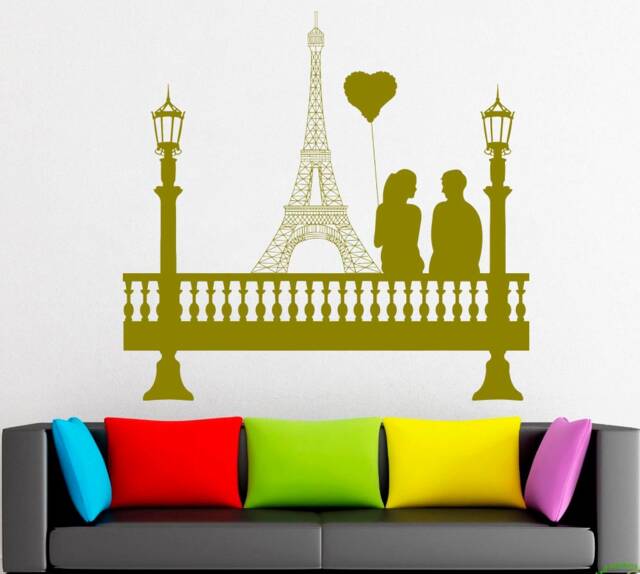 Eiffel Tower Vinyl Wall Decal Paris Skyline Sticker 2735 - image 1