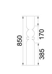 Handmade Turned Wood Table Leg - H850mm - Unfinished Baltic Birch - thumbnail 1