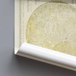 Moon Map Poster- Illustrated Print Showing Craters - Lunar Carte G??n??ral De La Lune Dress?? Sous Direction Camille Flammarion - thumbnail 3