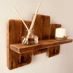 Handmade Wooden Key Holder/Mini Entryway Shelf - Stylish & Functional Wall Decor - thumbnail 3