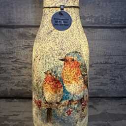 Light Up Robin Vase, With Charm - Decouoage, Gifts, Xmas Robins Appear When Loved Ones Are Near - thumbnail 2