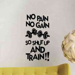 Gym Wall Decal No Pain Gain Poster Sport Motivational Quote Vinyl Sticker Bodybuilding Fitness Decor Workout Inspirational Art St - thumbnail 1