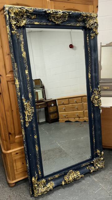 Large Leaner Mirror French Roccoco Blue & Gold - image 1