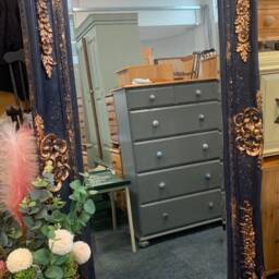 Large Leaner Mirror French Roccoco Blue & Gold - thumbnail 3
