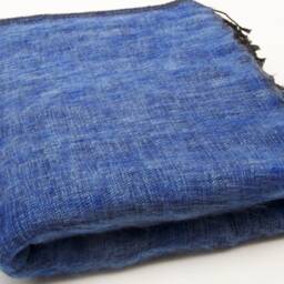 Handwoven Yak Wool Blend Throw Orange Meditation Shawl, Travel Blanket - thumbnail 3