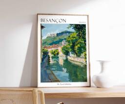 Besan??on France Travel Poster French Cityscape Art Print - thumbnail 1