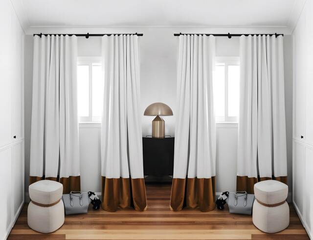 White Velvet Curtain Panels, Pleated Curtains With Brown Contrast Border, Custom Panels, Curtains For Living Room, Handmade - image 1