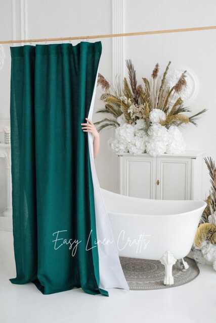Shower Curtain, Bath Curtain With Waterproof Liner, Extra Long Douche Custom Bathtub Panel - image 1