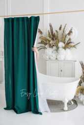 Shower Curtain, Bath Curtain With Waterproof Liner, Extra Long Douche Custom Bathtub Panel - thumbnail 1