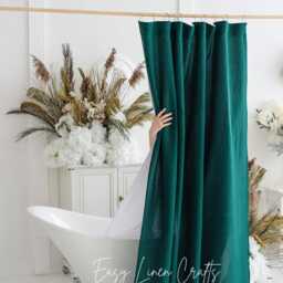 Shower Curtain, Bath Curtain With Waterproof Liner, Extra Long Douche Custom Bathtub Panel - thumbnail 2