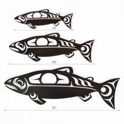 First Nations Native Steel Cut Salmon Three Sizes Wall Mounted - thumbnail 2