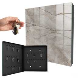 Stylish Stone Wall Mounted Key Cabinet, Gray Box For Home, Modern Textures, Lovers Of Nature & Elegance - thumbnail 1