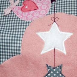 Personalized Cloud Pillow - Cover, Cuddly For Baby & Children, Sparrow, Birth Gift - thumbnail 2