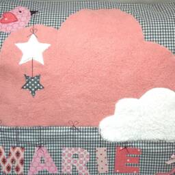 Personalized Cloud Pillow - Cover, Cuddly For Baby & Children, Sparrow, Birth Gift - thumbnail 3