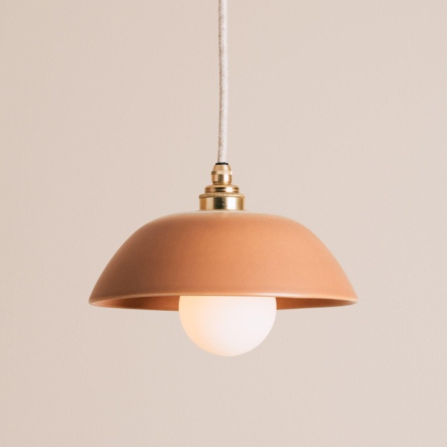 Terracotta Small Dusk Ceramic Lamp Shade & Pendant Set - image 1