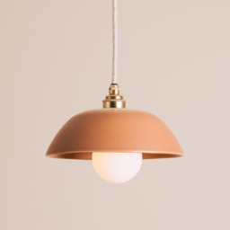 Terracotta Small Dusk Ceramic Lamp Shade & Pendant Set - thumbnail 1