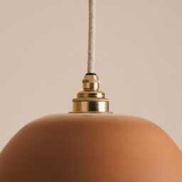Terracotta Small Dusk Ceramic Lamp Shade & Pendant Set - thumbnail 3