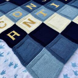 Personalized Blue Blanket - Lap/Throw/Toddler - thumbnail 4