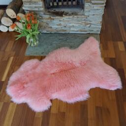 "Big Sheepskin Pink Rose Rugs Throw Genuine Leather Sheep Skin 50"" X 28" - thumbnail 3