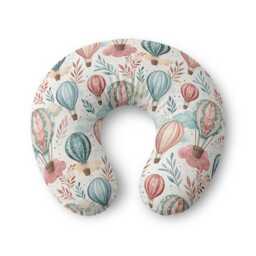 Watercolor Hot Air Balloons Nursing Pillow Cover - Pastel Baby Shower - thumbnail 1