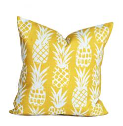 One Quality Outdoor Pillow Cover, Yellow Pineapple, Decorative Throw Pillow, Accent Tropical Case - thumbnail 1