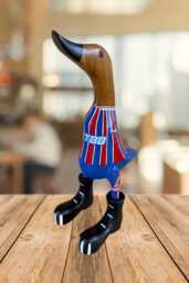 Crystal Palace Fc - Hand-Painted Wooden Duck - 2025-2026 Design Approx. 25cm - thumbnail 1