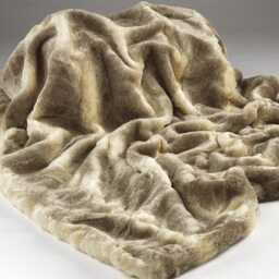 Gold Stripe Faux Fur Throw - Luxury Ombre Blanket, Vegan Suede Reverse - thumbnail 1
