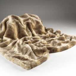 Gold Stripe Faux Fur Throw - Luxury Ombre Blanket, Vegan Suede Reverse - thumbnail 2