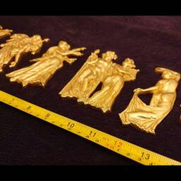 6 Gilt Gold Or White French Style Statues Decorative Wall Furniture Moulding Plastic Decoration - thumbnail 2