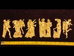 6 Gilt Gold Or White French Style Statues Decorative Wall Furniture Moulding Plastic Decoration - thumbnail 1