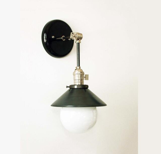 Modern Black Sconce Wall Light, Nickel Adjustable Fixture, Lamp, Chrome Bathroom Lighting, Vanity - image 1