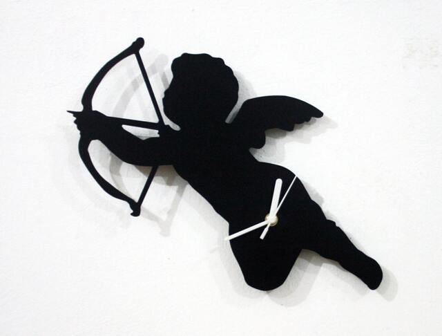 Greek God Of Love Silhouette - Wall Clock - image 1