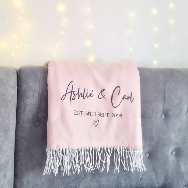 Personalised Blanket, Unique Gift For Her, House Warming Gift, Anniversarygift, Wedding Gift, Engagement Couples, Couple - image 1