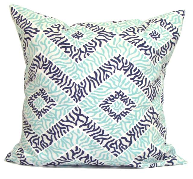 Blue Pillow Cover Sale, Aqua For 20x20, 18x18, 16x16 Inserts, All Sizes - image 1