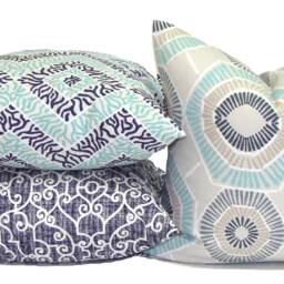 Blue Pillow Cover Sale, Aqua For 20x20, 18x18, 16x16 Inserts, All Sizes - thumbnail 2