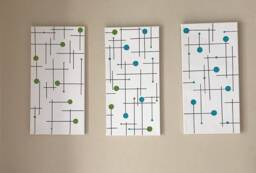 Mid Century Modern Wall Art Atomic 1950S Set Of 3 - thumbnail 1