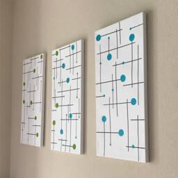 Mid Century Modern Wall Art Atomic 1950S Set Of 3 - thumbnail 2