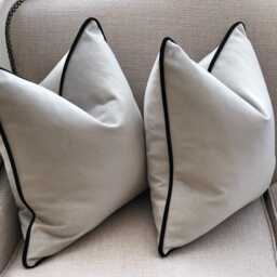 Silver Grey Velvet Cushion Cover Custom Throw Pillow Cover - thumbnail 3
