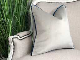 Silver Grey Velvet Cushion Cover Custom Throw Pillow Cover - thumbnail 1