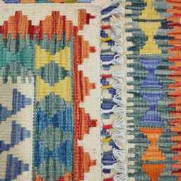 Kilim Rug, Handmade Artisan Afghan Turkish Scandinavian Navajo Bohemian Flatweave Natural Wool Multicolour Rug 122x84 cm - thumbnail 3