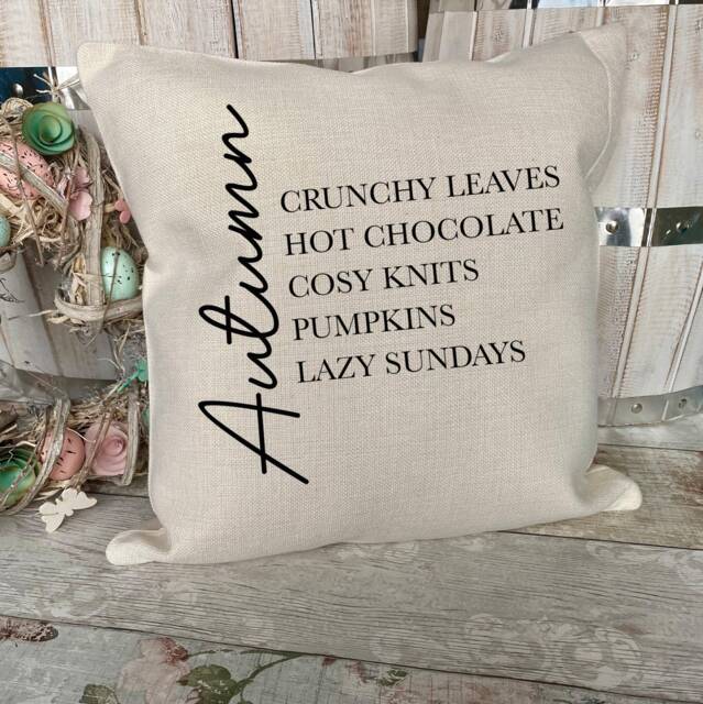 Autumn Cushion, Home Decor, Message, Fall Pumpkin Autumnal Accessories, Cosy Living Room Accessories - image 1