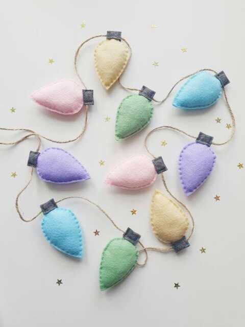 Pastel Felt Christmas Fairy Lights Decoration - image 1